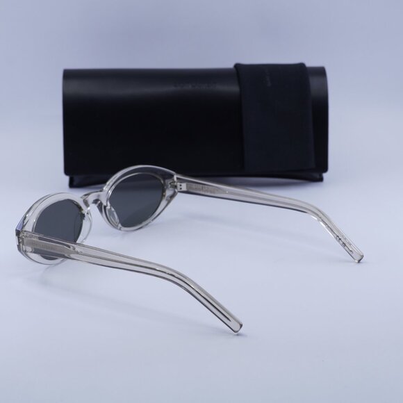 Saint Laurent SL567 003 Oval Sunglasses - Transparent Beige/Grey - Picture 9 of 9